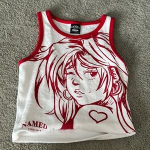 named collective red anime girl tank top